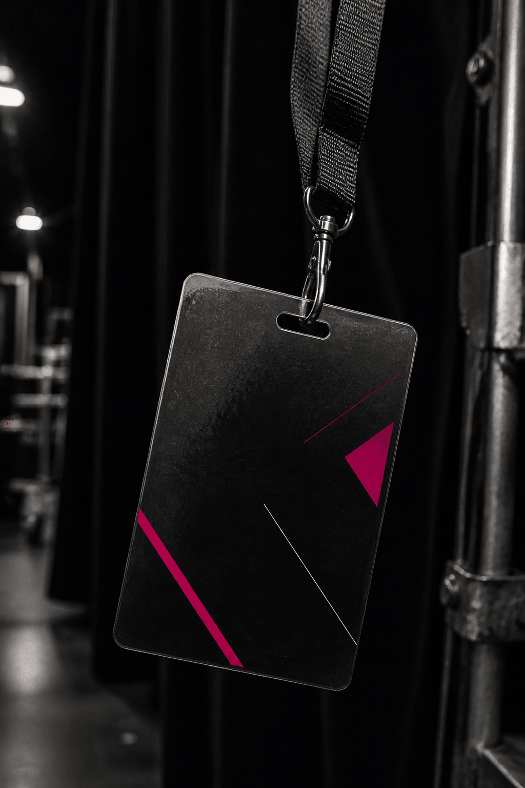 Backstage access credential on a lanyard