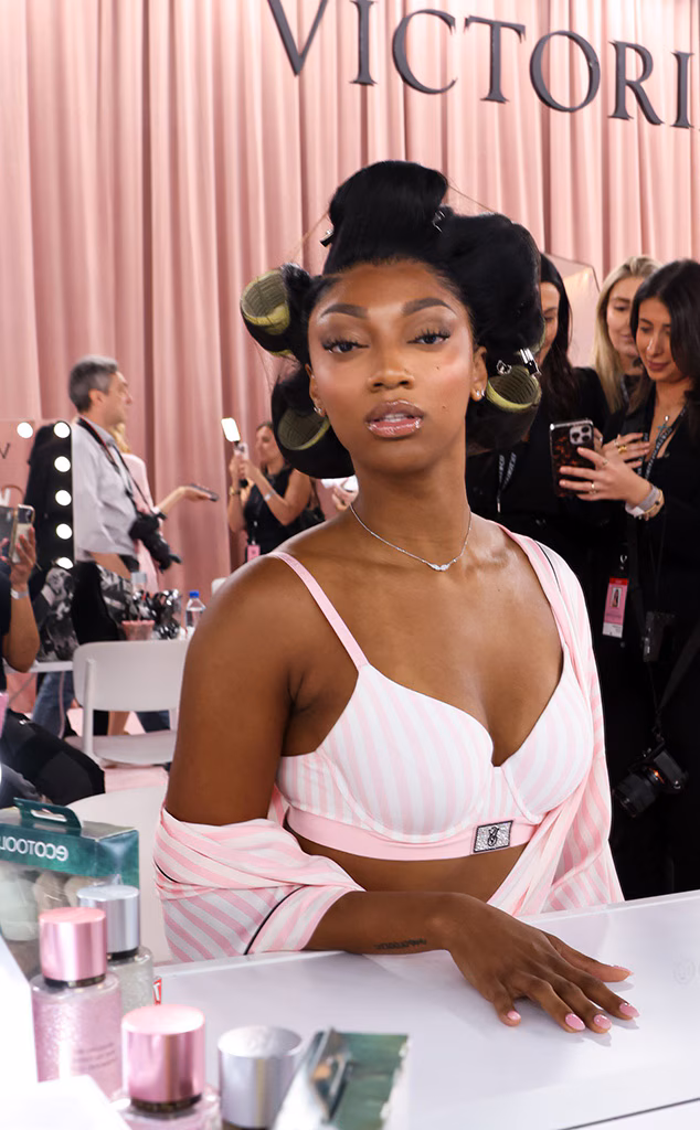 Aria Monroe backstage makeup preparation