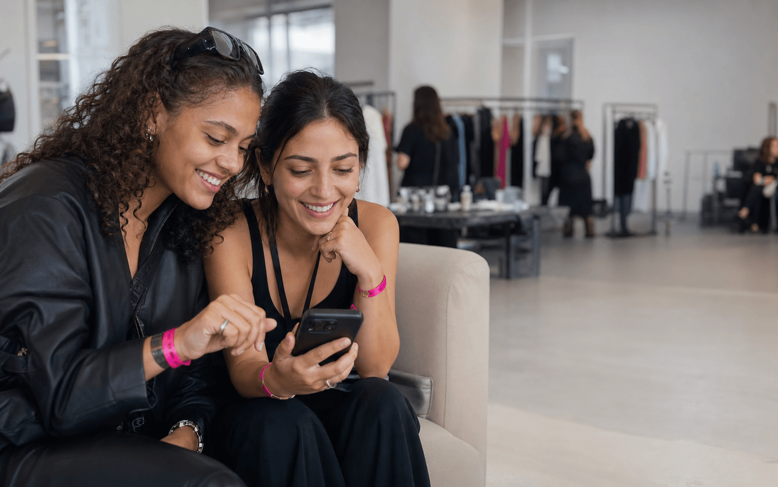 Friends sharing iFansX referral backstage